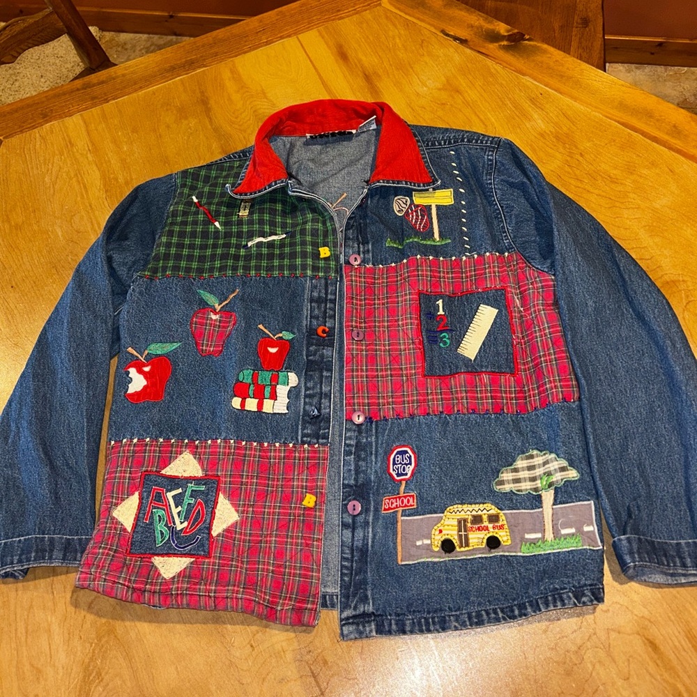 Keren Hart Multicolor Patchwork Jean Jacket - image 1